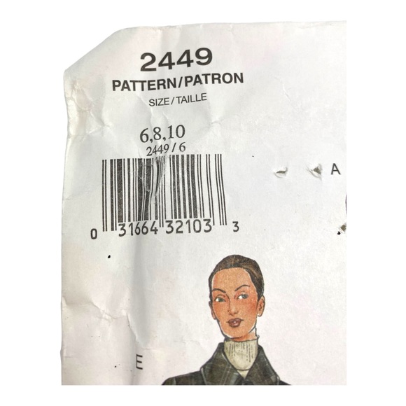 Vogue 2449 Misses' Fitted, A-Line Coat Misses' Size 6-8-10 Uncut Sewing … - Picture 2 of 7